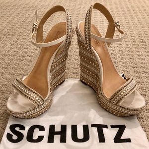SCHUTZ embellished wedge